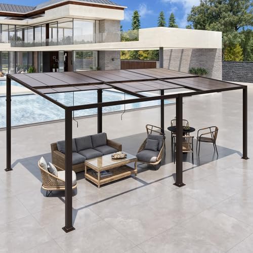 HOMMOW Gazebo 12x20 with Adjustable Polycarbonate Roofs