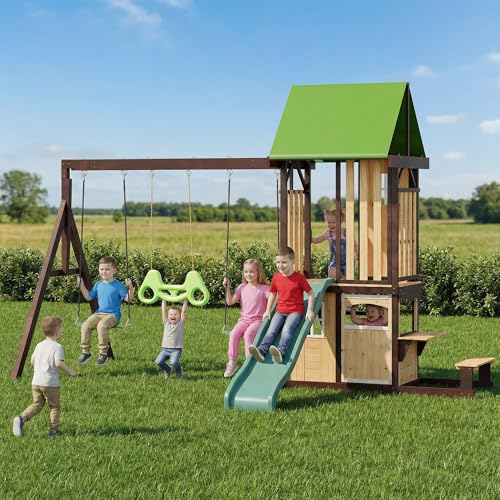 HOMMOW Wooden Swing Set
